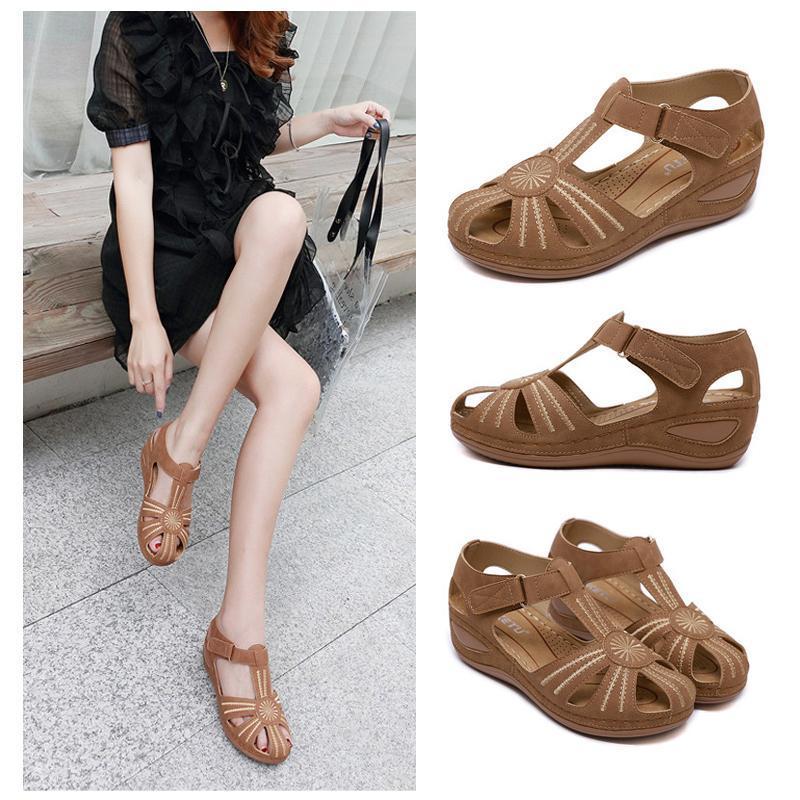 Hollow Out Klettkeile Sandalen