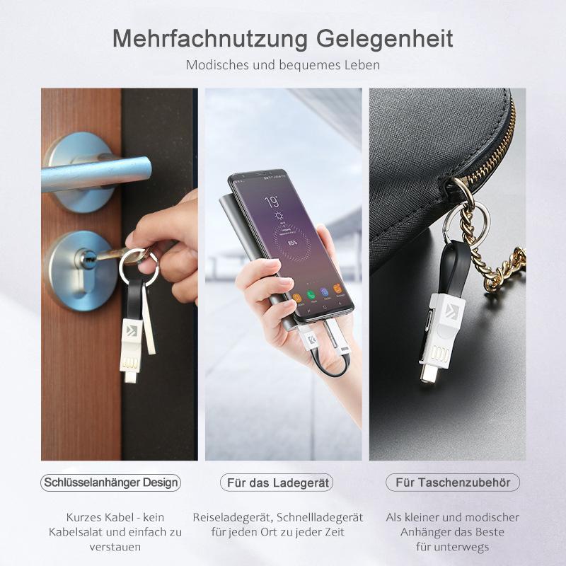 3-in-1 Keychain Ladekabel