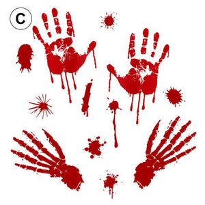 Halloween Blut Hand Fußabdrücke Wandaufkleber
